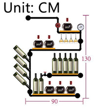 Scaffali per Vino squisiti Portabottiglie Loft Industriale Vento Decorazione da Parete Bar Appeso Scaffale in Legno in Ferro battuto Scaffale da Esposizione 90 * 130 cm Scaffale di stoccaggio