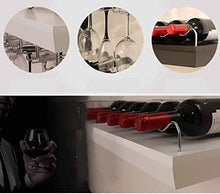 XHCP Portabottiglie da Parete, Portabottiglie da Parete, Nero/Bianco, può Contenere 6 Bottiglie di Vino, Appendi 10 calici, Decorazione cremagliera del Vino di personalità Creativa, B