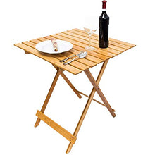 Mediawave Store - Tavolo Pieghevole 80 x 60 cm in Legno Richiudibile da Giardino, Tavolino Pieghevole d'Appoggio, Legno, Salvaspazio, Ideale per Balcone, Terrazzo, Tavolino PIC nic (Naturale)