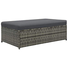 Tidyard Set Divano da Giardino in PE Rattan Regolabile, Divano Letto da Giardino Esterno e Poggiapiedi con Cuscini, 123 x 117 x 66, Grigio