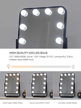 LOVEHOUGE Specchio Hollywood con 3 modalità di Illuminazione,12 Luci A LED,Specchio Cosmetico con Touch Control per Tavolo da Trucco (Include Alimentatore)