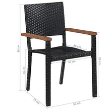 vidaXL Rattan e Legno Massello Acacia Set da Pranzo Esterni 9 pz Sedie Tavolo