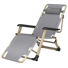 SHUAIIJUAN Sedia per il tempo libero domestico Giardino Sdraio Sdraio con poggiatesta, pieghevole Prato Lounge Sedie Outdoor Leisure reclinabili for Camping Spiaggia Patio 550lbs Capacità - Grey