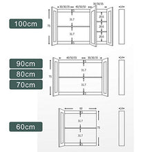 Armadietti a specchio da Bagno a Parete Specchio con la mensola Mobile sopra Il lavandino del Bagno a Parete Rack di stoccaggio 60-100cm (Color : Black, Size : 60 * 14 * 75cm)
