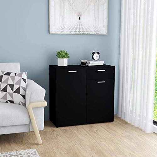 XHCP Credenza, Comodino, Comodino, cassettiera per la casa Soggiorno Camera da Letto Bianco Lucido 80x36x75 cm truciolare