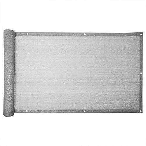 FANGJIE Tenda a Vela Rettangolare 0.95x10m HDPE Paravento Balcone Leggermente Trasparente per Campo Sportivo, Giardino, Balcone, Grigio Chiaro
