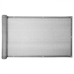FANGJIE Tenda a Vela Rettangolare 0.95x10m HDPE Paravento Balcone Leggermente Trasparente per Campo Sportivo, Giardino, Balcone, Grigio Chiaro