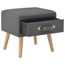 Comodino, Comodini da notte, Comodino con 1 Cassetto Contenitore Organizzatore da Letto Tavolino da Salotto in Tessuto, tavolino d'appoggio, Grigio Scuro, 40x35x40 cm
