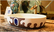 FTFTO Accessori per la casa Toilette da Bagno Lavabo da Bagno Ovale su Tavolo in Ceramica per Uso Domestico Balcone Lavanderia Lavabo da Bagno per Piscina 59X50x15cm Decorazione Domestica