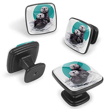 Lontra di mare carino Pomelli per Porta Set di 4 Pomelli per Mobili Manopole per Cassetti Cucina Armadio Vetro