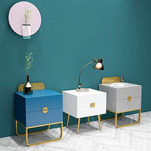 Ya-Ya Comodino Moderna di Ferro d'oro Comodino 2 cassetti ripiano Tavolino Mobili for la casa Creativo Comodino Cabinet Comodini Letto (Color : White)