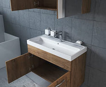 Mobile da bagno paso 02 80 cm bacino Lefkas (marrone) – Armadietto a specchio mobiletto lavabo mobili