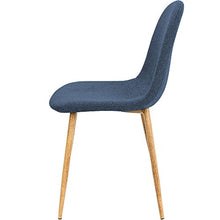 Deuba Sedie Sala da Pranzo 4 pz Tessuto sedie da Cucina Soggiorno Salotto Gambe Metallo Sedia Salone Blu Scuro