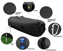 Lettino da Viaggio Lettino da Viaggio Gonfiabile Lounger Air Divano Amaca, Ideale Divano for Beach Viaggiare Camping Picnic & Festival di Musica 5-26 (Color : Black)