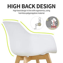 DORAFAIR Set di 4 Pranzo/Ufficio Sedia con Gambe in Faggio Massiccio, Poltrona Moderno Design Sedie Cucina Scandinavo - Blanco