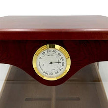 Humidars Cigar Humidor - High-end in legno Cigar Humidor Cedar 3 Vassoi di visualizzazione foderato di dialogo ciga Desktop Gabinetto vetro temperato portasigari W igrometro mantenerlo fresco .Scatola