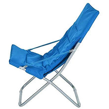 BAKAJI Spiaggina Pieghevole Portatile Sedia Canapone Sdraio Richiudibile Struttura in Tubolare di Alluminio Rivestimento in Tessuto Oxford Imbottito per Spiaggia Mare Campeggio (Blu)