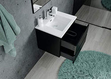 Badplaats B.V. Mobile Bagno Angela 60 cm Nero Opaco - Lavello Bianco Opaco - Mobile Base per lavandino del Bagno