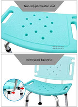 Sgabello da bagno JUNshower sgabelli sedile Bagno Mobility Aid pieghevole Doccia, leggero regolabile in altezza Bagno Bagno Sedile Stool, Fare il bagno Aiuti for Anziani, staccabile Schienale Sedia (C