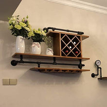 PZW Portabottiglie Semplice e Creativo, Portabottiglie Sospeso Portabottiglie, Portabottiglie Loft, Portabottiglie da Parete in Legno Massello Dimensioni: 115 * 65 * 25 cm