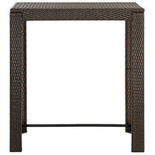 vidaXL Tavolo Bar da Giardino Nero 140,5x60,5x110,5 cm Polyrattan