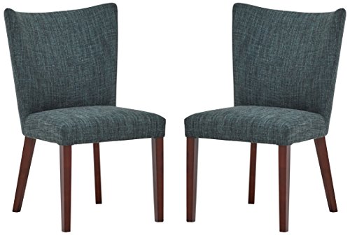 Marchio Amazon - Rivet, sedie ricurve da sala da pranzo modello Tina, stile moderno, 92 cm, 2 sedie, colore blu navy