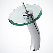 nchant - Rubinetto miscelatore a cascata in vetro per lavabo, stile contemporaneo, cromato lucido