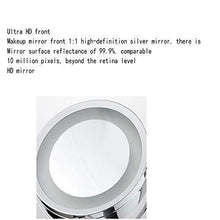 Specchio per il trucco 3x Specchio per il trucco illuminato ingrandito Specchio ingranditore rotondo bifacciale Specchio da trucco girevole a 360 gradi Specchio da bagno da barba con diametro di 8 pol