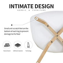 DORAFAIR Set di 4 Pranzo/Ufficio Sedia con Gambe in Faggio Massiccio, Poltrona Moderno Design Sedie Cucina Scandinavo - Blanco