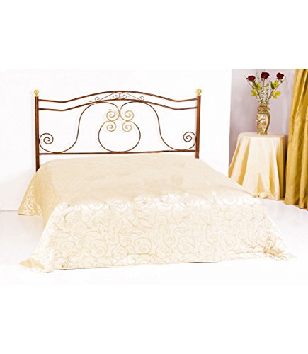 Spazio Casa Testata Letto in Ferro Battuto Barocco - Bronzo Anticato, Matrimoniale