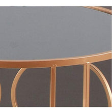 TONG HXF- Tavolino Piccolo tavolino Rotondo in Ferro battuto Divano Letto Tavolo da tè Soggiorno tavolino Geometrico Semplice in Vetro Durevole (Size : 48 * 48.5cm)