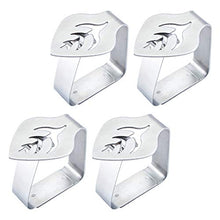 Bozaap - Clip per tovaglia in acciaio inox, 4 pezzi, regolabili, per casa, picnic, feste, matrimoni, all'aperto e al chiuso