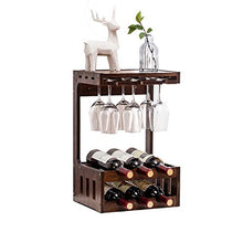 Cremagliera Del Vino Freestanding 6 Bottiglia 6 Tazze Bambù Controsoffitto Vino Cremagliera Di Vetro Cucina Soggiorno Cantina Sala Da Pranzo Decorazione Della Casa Cremagliera Del Bicchiere Di Vino