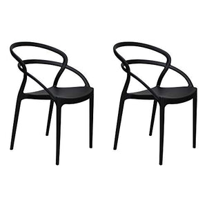 Totò Piccinni Sedie New Infinity, Moderne Design impilabile A85xL55xP52 (Nero, 2)