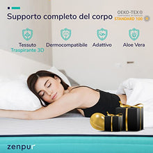 ZenPur Materasso Singolo 90x190 Memory Foam e Lattice | Spessore 18 cm – Fodera Traspirante Ipoallergenica Superstretch® 3D – Materasso Sottovuoto, Garanzia 2 Anni