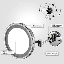 Specchio a vanità a LED da Bagno a Lati Singoli, Barba a Parete, Illuminazione Pieghevole