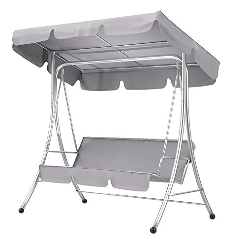 FAMKIT - Copertura per dondolo per sedia a baldacchino, impermeabile, per portico, cortile, piscina, Seaside (grigio)