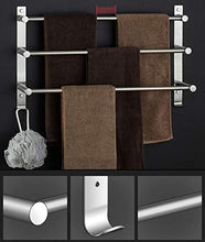 AGGF Portasciugamani a Parete Portasciugamani Portasciugamani SUS304 Bagno in Acciaio Inox Portasciugamani a Tre Barre con Gancio Cucina Domestica Rack 40 cm
