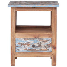 FAMIROSA Comodino 41x30x50 cm in Legno Massello di Recupero