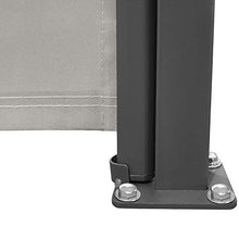 Aufun Doppia Tende da Sole paravento Laterale Retrattile 180 x 600 cm in Poliestere Tende da Sole Laterale Estensibile per Balcone Terrazza Giardino Campeggio, Grigio