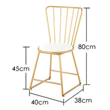 EOJSORK Poltrona, Soggiorno Tempo Libero da Pranzo Sedia con Gambe in Metallo Dorato, Trucco Chair Altitudine, Manicure Sgabello Red Chair Net