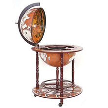 Mini Bar portabottiglie Carrello con Ruote mappamondo HWC-D86 Legno eucalipto