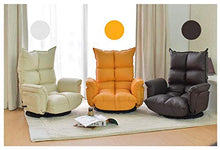 HongTeng Divani Lounge Chair Lazy Couch Fagiolo Borsa Tatami Sofa Chair PU Materiale Pelle Camera da Letto Soggiorno Bracciolo Sedia Regolabile Rotante Design 115 × 67 × 21 cm (Color : Brown)