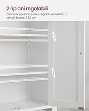 VASAGLE Armadio da Bagno Autoportante, Mobile da Bagno, Organizzatore Portaoggetti, con 2 Ripiani Regolabili, 30 x 60 x 80 cm, Bianco BCB60W