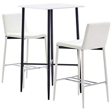 Tidyard Set da Bar 3 pz in Similpelle Bianco,Set da Giardino da Bar,per Qualsiasi Casa, Giardino, Bar, Pub o Ristorante Moderno, Set da Bar Sgabello