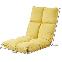 RENJUN- Sedia da Terra con Schienale Ideale for Interni Ed Esterni Sedia Regolabile Multi-Angolo Leggere Gioco Giallo 110 × 51 × 14 Cm