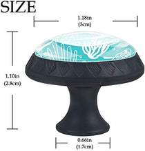 Coral Conch Shell Starfish Blue Water disegnata a mano bianca Pomelli per Porta Set di 4 Pomelli per Mobili Manopole per Cassetti Cucina Armadio Vetro