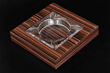 NIHAOA Accessori del Sigaro Finire in Vetro Groove Piattaforma Legno di Cedro Cigar Ashtray Contenere 4 Sigari