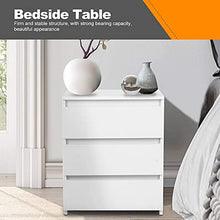 Cassettiera 3 Cassetti Bianco, Comodino Tavolino Camera da Letto, Comodini Bianchi Camera da Letto Moderni, Comodino Tavolino per Soggiorno, 45x38,2x56 cm