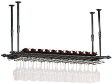 ACUIPP Amanti Del Vino/Portabicchieri Appeso Porta Vino Rustico Portafoglia Del Soffitto Rack Di Vino Regolabile Altezza Galleiante Scaffale per Vino Parete Appeso Handes Attaccatore Titolare Retrò